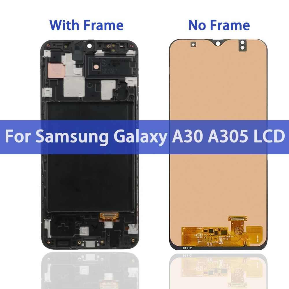 Assembléia para Galaxy Lcd para Samsung Lcd de Tela Galaxy ds A305f A305fd A305a Display Toque Digitador 6.4 A30 A305 - 1 6.4