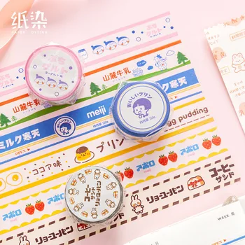 

SIXONE 1 Pc Kawaii Breakfast Milk Series Washi Tape Korea Student Creative Diary Hand Account DIY Decorative Tapes School Tools