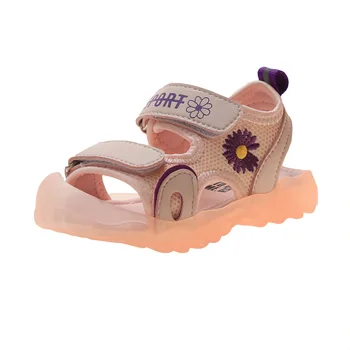 

Summer Children's Sports Sandals Casual Open-toe Daisy Flowers Little Girls Air Mesh Beach Sandals For Kids Toddler Baby Shoes