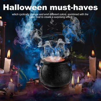 

Mist Maker with Pot 12 LED Fogger Water Fountain Pond Fog Machine Atomizer Air Humidifier Mini Size Perfect for Halloween