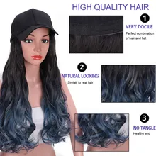 Бейсбольная Шляпа с вьющимися волнистыми длинными волосами парики синтетические волосы шапки для женщин девушек-OPK