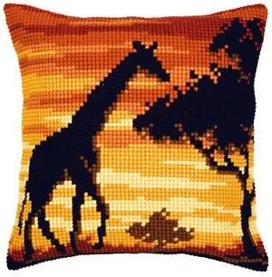 

Latch Hook African animals Cushion Kit Pillow Case Crochet Hobby & Crafts DIY Yarn for Embroidery Art Cushion Cover