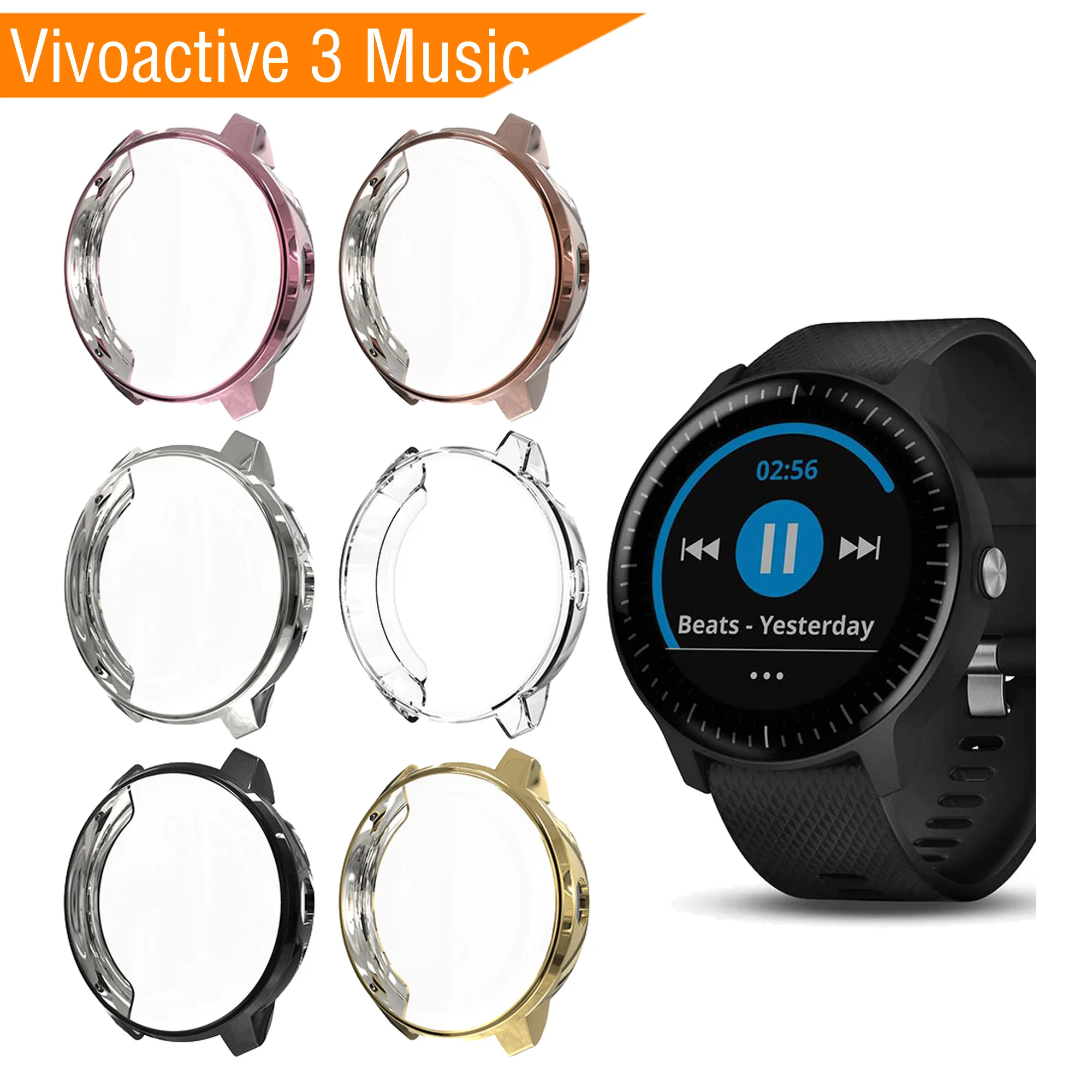 2019 чехол для смарт часов Garmin vivoactive 3 музыкальная группа полная защита ТПУ vivoactive3