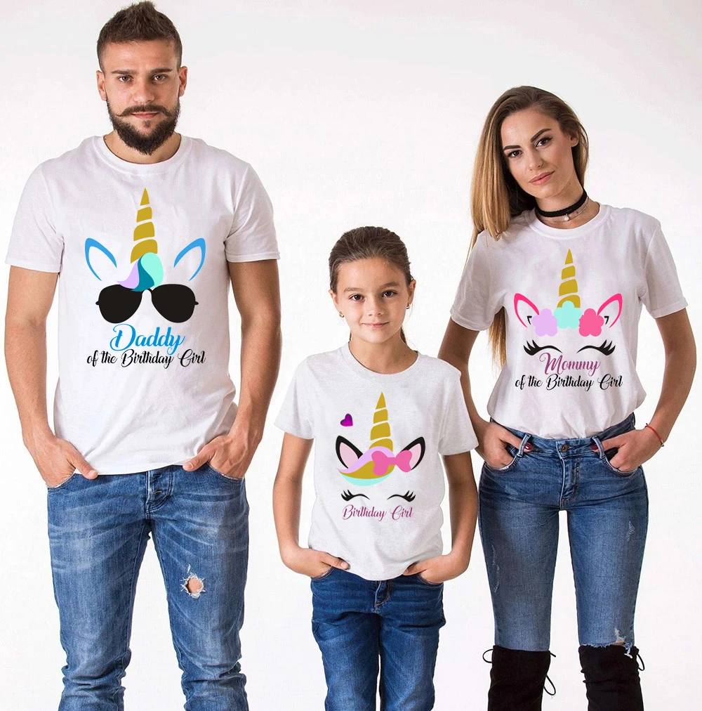 Ropa a juego para la familia, camisetas divertidas de verano para padre, madre, hija, hijo, unicornio, 1 ud.|Trajes de familia| - AliExpress