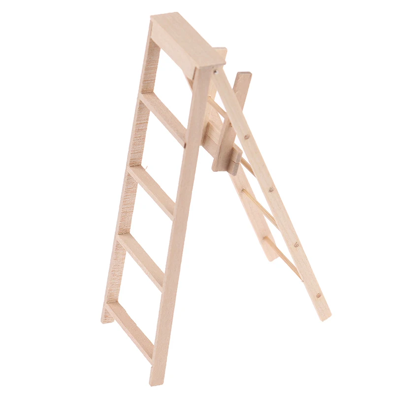 1:12 Dollhouse Miniature Furniture Handmade Wooden Ladder Doll AccessoR*QE 