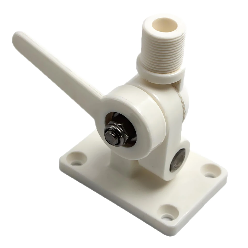 Marine Adjustable Antenna Nylon 4-Way Side/Deck Ratchet Mount for Boats Caravan