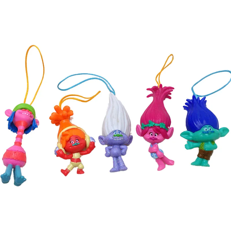 6 шт набор Hasbro Trolls эльф игрушки ручной работы украшения модель куклы с маковым