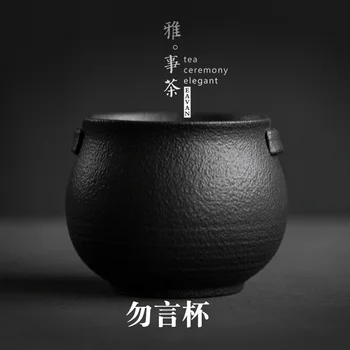 

Vintage Black Mini Teacups China Ceramic Small Handmade Cup Porcelain Japanese Style Vasos Te Japones Kitchen Dining Bar EA60CB