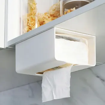 

Multi-Function Paper Holder Portabble Rectangle Paper Towel Holder Wall Mount Bathroom Paper Box Tissue Case For Table Bathroom