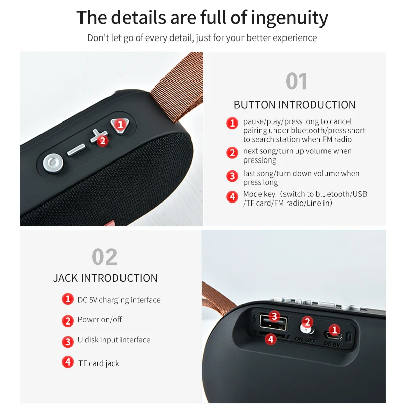 LUSHUO Bluetooth Portable Speaker Mini Wireless Loudspeaker Surround Outdoor Speaker IPX5 Waterproof Support FM Radio TFCard LUSHUO Bluetooth Portable Speaker Mini Wireless Loudspeaker Surround Outdoor Speaker IPX5 Waterproof Support FM Radio TFCard