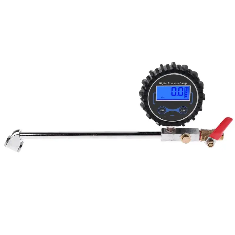 

LED Digital Dual Head Tire Inflator with Pressure Gauge 0-200PSI Inflatable Deflation Rod 1/4" for Truck Bicycle Lawn Tractors