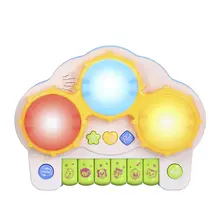 Электрический пианино ручной барабан два в одном музыка светящиеся дети ПЭТ барабан детские барабаны музыкальные игрушки подарки малышам клавиатура день рождения