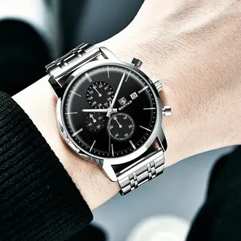 

BENYAR Mens Watches Business fashion 43mm white/brown/black dial Military Sports Chronograph Top Brand Luxury Reloj Hombre new