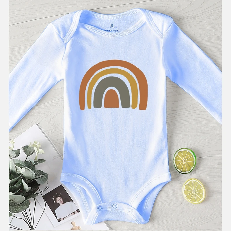 Радужный костюм для маленьких девочек осенняя одежда 2021 комбинезон малышей