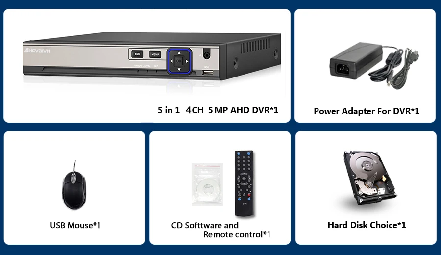 AHCVBIVN 4CH 4MP 5MP PoE NVR для POE ip-камеры системы наблюдения H.265 48V 802.3af ONVIF CCTV NVR XMEYE APP 2 ТБ HDD
