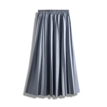 

2020 New Women Pleated Skirts Summer Fashion Long Skirts Spring Cotton Skirts