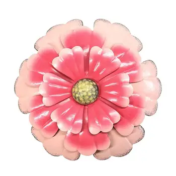 

11.8 Inch Metal Flower Wall Art Decor Pink Sunflower Sculpture home decoration gifts for Home Garden Yard Indoor Outdoor Pink