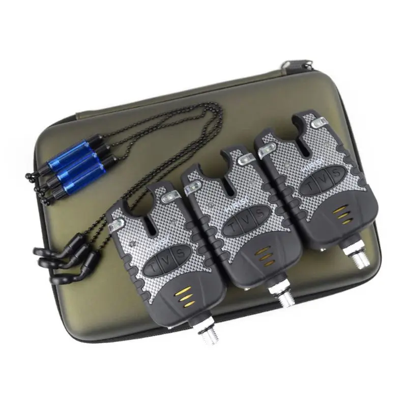 1 Set Fishing Alarm and Wiggler LED Waterproof Set Throwing Sea Rod Bite Hook Alarms Wigglers D5BA - Цвет: Army green