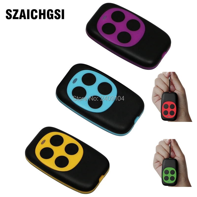 

100pcs/lot 433mhz Controller Colorful Electric Garage Door Remote Control Key FOB Cloning Cloner 4 Keys Gate Controller