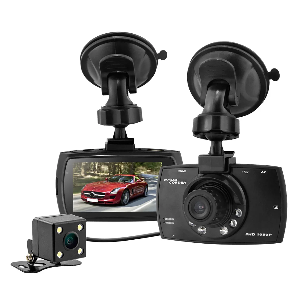 

FHD Dual Lens Car DVR External Rear Camera Dash Camcorder Parking Video Recorder Registrator Night View G-Sensor