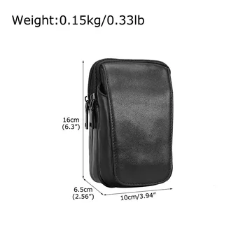 

Black Men's Real Leather Fanny Waist Pack Sport Hiking Camping Belt Bag Pouch