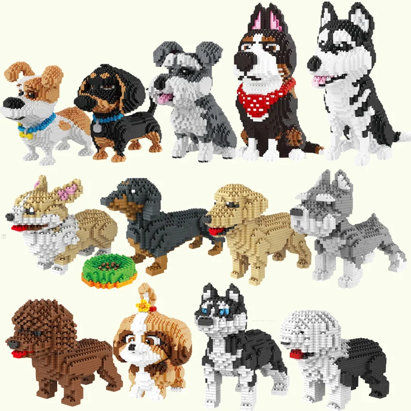 Pets Animals Cute Cartoon Dogs Model Building Bricks Toys Poodle Sets Cutein Mini Micro Blocks Gifts Blocks Aliexpress