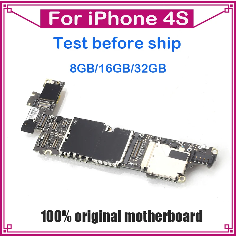 With Free iCloud for iphone 4S Motherboard with IOS System Original unlocked Mainboard Good Tested 8GB /16GB /32GB | Мобильные