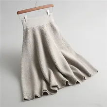 ##Special Price A-Line Pleated Skirt Women 2019 New Fashion Autumn Winter Knitted Flower Elastic High Waist Skirts Female Warm Midi Skirt Saia ##Special Price A-Line Pleated Skirt Women 2019 New Fashion Autumn Winter Knitted Flower Elastic High Waist Skirts Female Warm Midi Skirt Saia