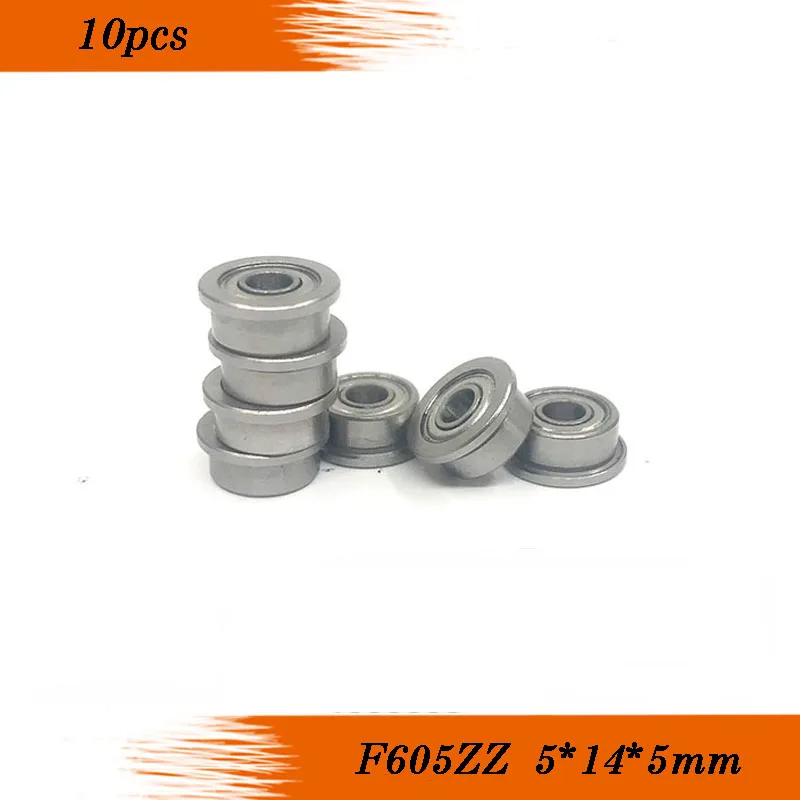 

10Pcs F605 F605ZZ ABEC-1 Shielded Model Flange Bearing 5 x 14 x 5mm