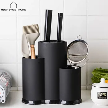 MDZF SWEETHOME Multi-Function Utensil Holder Knife Block PP Flatware Drainer Storage Box Spoon Fork Kitchen Organizer Rack