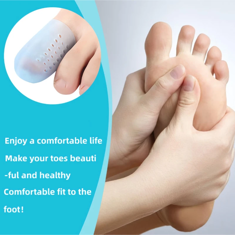 Finger Foot Care Toe Tube Protector Silicone Gel Bunion Corrector Separator Stretchers Corns Blisters Pain Relief 2pieces=1pair toe separators toe spreader toe corrector finger toe separator toe protectors