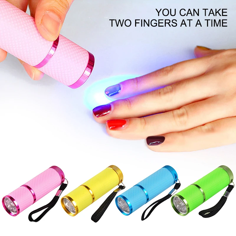 12W Nail Dryer Mini LED Flashlight UV Lamp Portable For Gel Fast Cure 4 Colors Choose Manicure Tool | Красота и здоровье