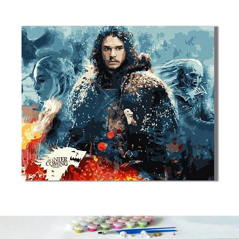 Diy краски по номерам Картина Рисунок по номерам с комплектами фильм право игры характер декоративные Висячие краски ing - Цвет: 5847
