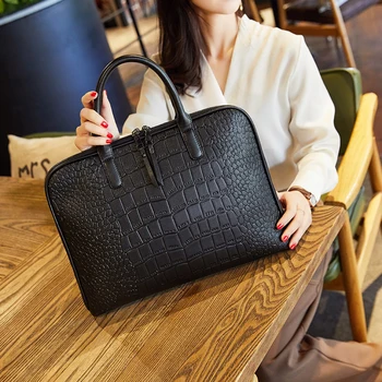 

Business Women Briefcase Leather Handbag Woman Casual Totes 13 14 15 Inch Laptop bag Shoulder Office Bags For Ladies Briefcases