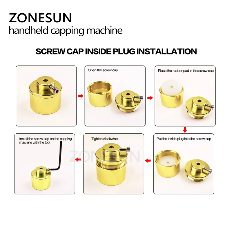 ZONESUN ручной укупорочный аппарат ручная электрическая Герметичная крышка бутылки