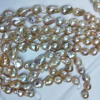 

14mm high Luster Baroque Flameball Pearls strands Natural Irregular Freshwater Fireball Pearl