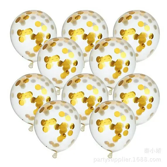 Лидер продаж 12 дюймов прозрачный конфетти золотые блестки шар вечерние праздничные брак дом декоративный шар