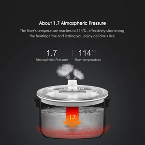 Image 4 - Xiaomi Mijia Electric Rice Cooker 5L Smart Home Alloy Cast Iron Heating Pressure Cooker Multicooker App Control Home 220V 1100W