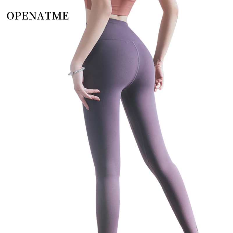 

OPENATME High Waist And High Elastic Tight-fitting Seamless Leggings Sport Women Fitness Push High Leg Muscle Running Yoga Pants