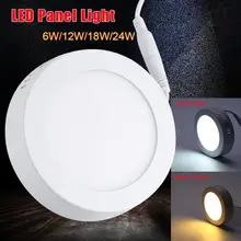 Потолочный светильник AC85-265V круглой формы, монтируемый на поверхность, светодиодный потолочный светильник, s лампочка, тонкий настенный светильник, точечный светодиодный светильник с регулируемой яркостью