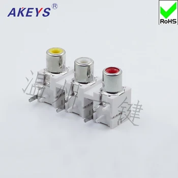 

5 pcs AV3-8.4-12 White AV Co-core Socket RCA Seat Single-hole PCB Welded Audio and Video Socket Lotus Block