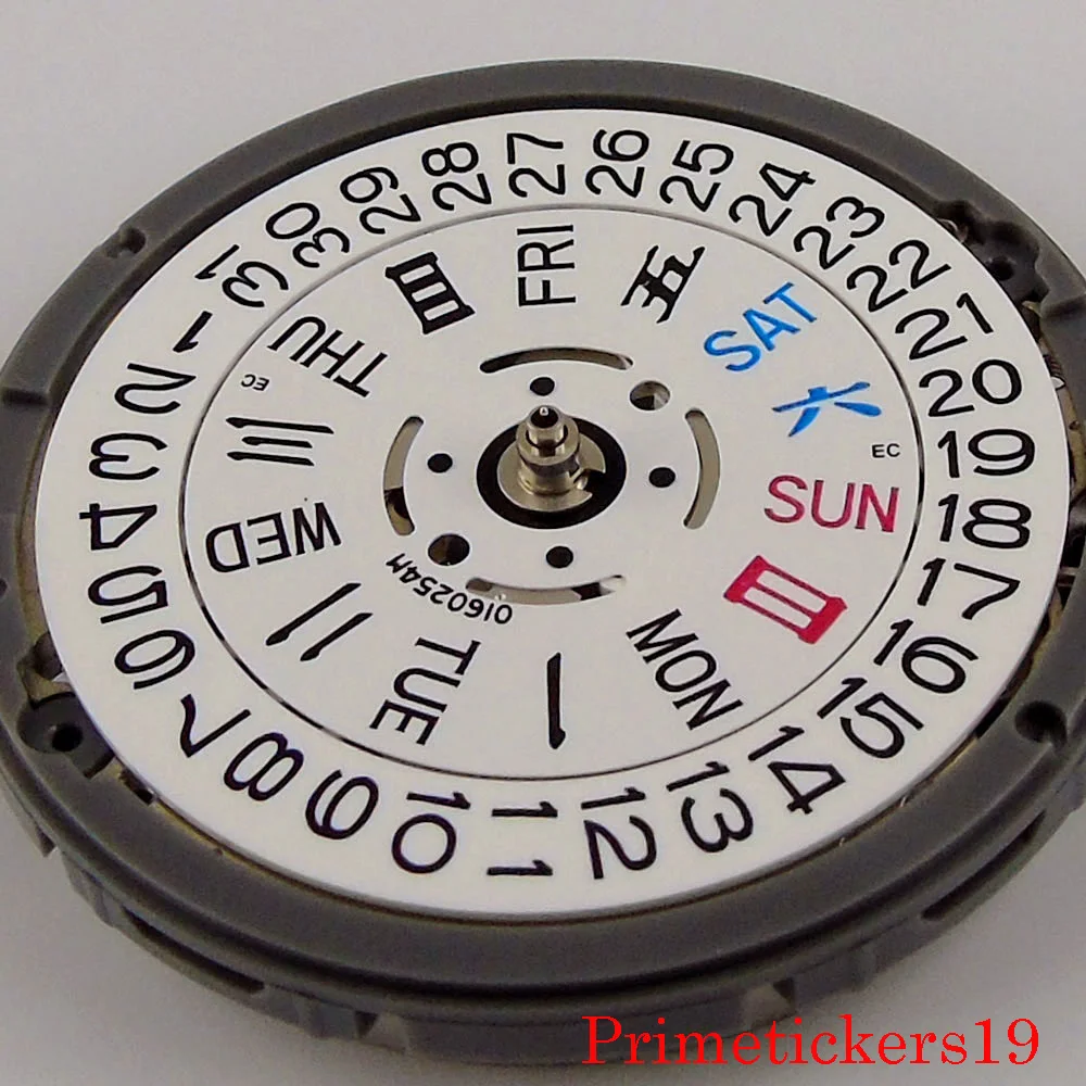 New Japan Original NH36/NH36A Automatic Movement White/Black Date 3.0/3.8 O'Clock Crown Premium Men's Watch Replacement Parts