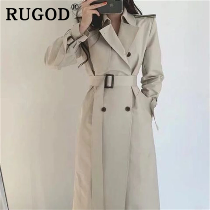 Женская ветровка RUGOD элегантная двубортная приталенная куртка с отложным
