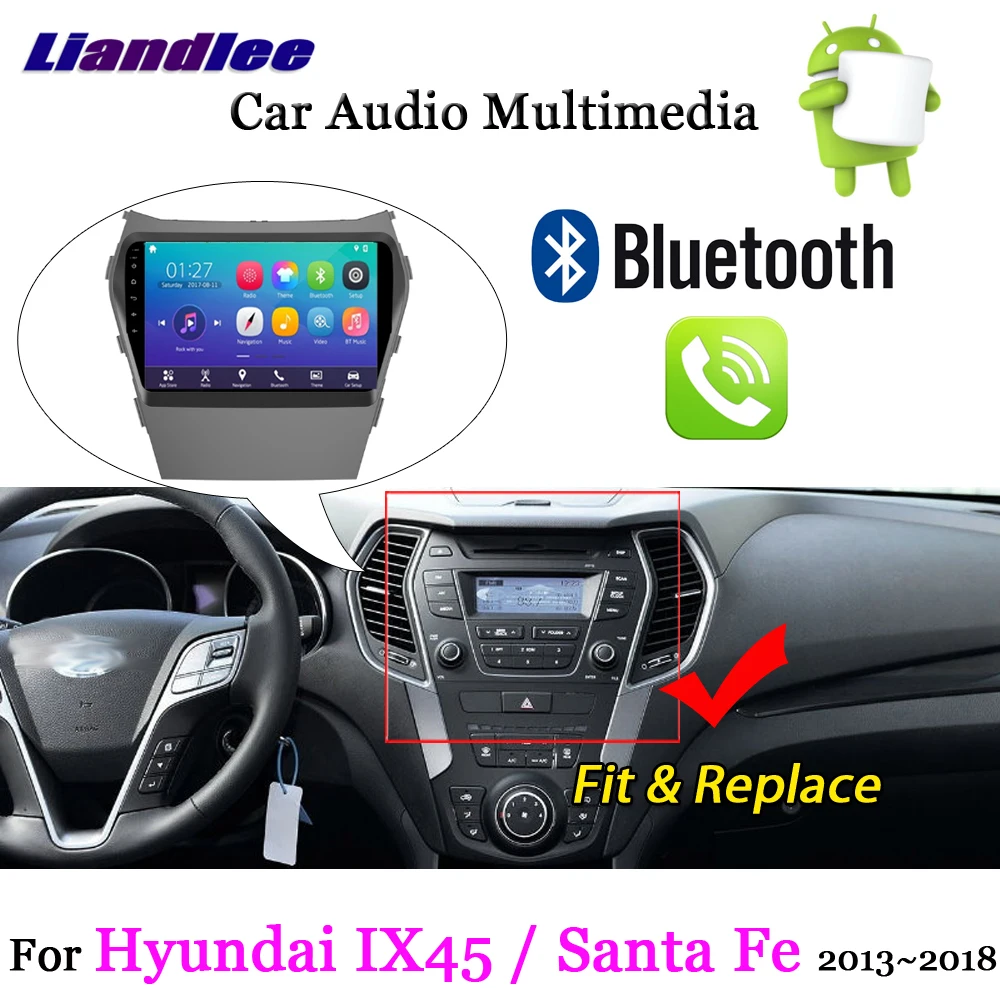 

Liandlee For Hyundai IX45 / Santa Fe 2013~2018 Android 7.1 System Radio Carplay Camera Wifi GPS Map Navi Navigation Multimedia