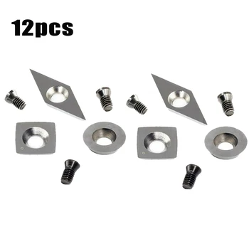 

Silver Carbide Cutters Inserts Set Wood Lathe Turning Tools For Woodworking Milling Cutter Blade