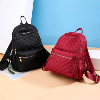 

New Women Backpacks Fashion Nylon Solid Color Shoulder Bag For Teenage Girls Ladies Outdoor Traval Bagpack Schoolbag 2019