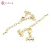 (37836)4 Sets 9x12MM 24K Gold Color Brass and Zircon Necklaces Bracelets Connect Clasps Jewelry Making Supplies Diy Accessories ► Photo 2/6