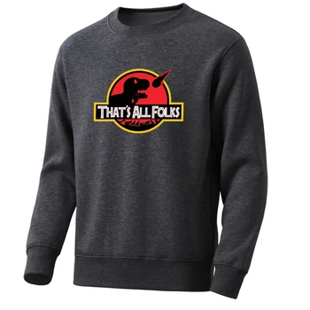

2020 Spring Popular Dinosaur Men'S Hoodie Fashion Fleece Sweatshirt Funny Animal Sweatshirt Thats All Folks Hip Hop Mens Hoodies