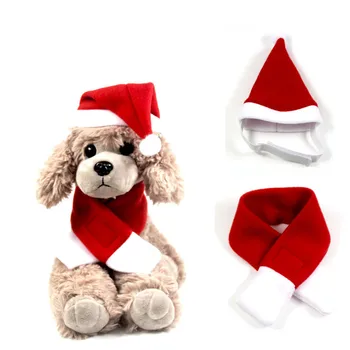 

Pet Dog Cat Christmas Hat Set Red Christmas Scarf and Hat Dog Xmas Birthday Cap with Dogs Dog Accessories for Small Dogs