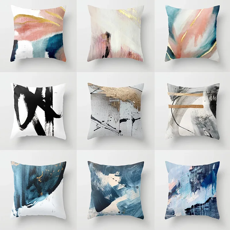 

New Abstract Oil Painting Series Cushion Cover Decorative Pillows Fashion Seat Cushions Home Decor Throw Pillow Sofa Pillowcase